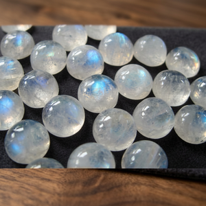 ลูกปัดมูนสโตนสีรุ้ง Sejal Creation แบบไฟสีน้ำเงิน มีทุกขนาด - Product Image 2
