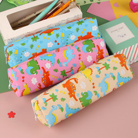 Kotak Pensil Silinder Motif Kartun Lucu dengan Ritsleting, Tempat Pensil Anak Pelajar, Tas Alat Tulis Sekolah Multi Pola, Cetak Kustom