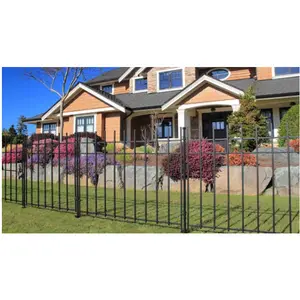 粉末涂层单双花园大门和电线杆风格圆形风格钢厂Q235欧洲黑色绿色防水配件