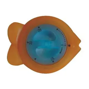 Plastic 60 mini count down Rotating cute fish shape kitchen timer with sound