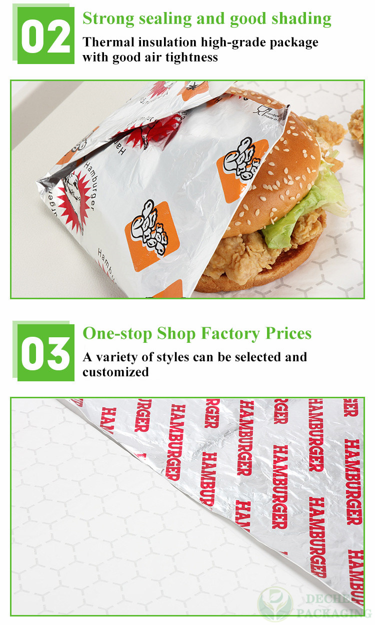 Wrapping For Fast Food Wrap Aluminum Foil Paper