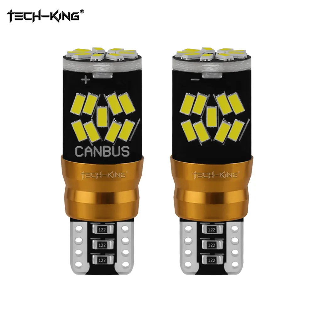 TECH-KING T10 Canbus 27 smd 3014 led 0.3A 5W non polar W5W error free Car Interior License Plate Light Lamp white 12V