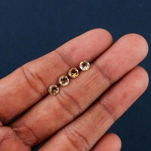 Citrino Natural Cabujón 5x5 mm, Gema Redonda de Corte Brillante para Joyería, Sanación de Chakras, Amarillo - Product Image 2