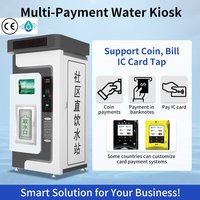 Distributeur d'eau commercial semi-automatique extérieur avec PLC, certifié CE, acceptant pièces et cartes de crédit, pompe à piston, débit 220L/H, pour bouteilles en plastique