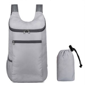 Muestra gratuita de mochila de viaje plegable, ligera, impermeable, con doble bolsillo, para promoción al por mayor - Product Image 3