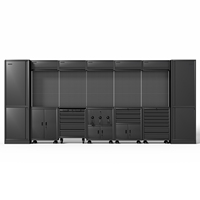 Système de rangement d'outils d'atelier robuste en acier, avec panneau perforé, pieds réglables et roulettes, armoire modulaire de garage, vente en gros OEM, verrouillable