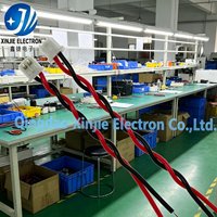 Faisceau de câbles torsadés personnalisé 2P XH avec connecteur en plastique blanc, câble de signal torsadé rouge-noir avec extrémités nues étamées pour PCB