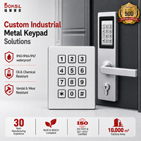 Teclado de Membrana con Superficie de Acero Inoxidable Impermeable de Matriz 3x4, Botones Táctiles para Control de Acceso
