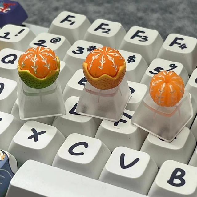 Fruit Orange Personalized 3D DIY Cross Axis Mechanical Keyboard DIY Keycaps