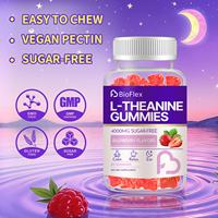 Complément alimentaire à la L-théanine à croquer, saveur framboise, 400 mg, pour favoriser le calme, la relaxation et le sommeil, gommes à la L-théanine pour enfants et adultes