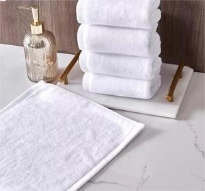 Hotel-Exclusive White 100% Cotton <strong>Small</strong> Square <strong>Towel</strong> - Custom Embroidered Logo <strong>Hand</strong> <strong>Towel</strong> - Product Image 3