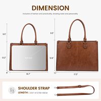 Sac fourre-tout élégant en cuir vintage pour ordinateur portable – Le cadeau idéal pour les femmes professionnelles – Sacoche de bureau chic à porter à l'épaule