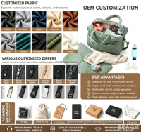 Grands Sacs Fourre-Tout à Langer Bébé Imperméables, Grande Capacité, Mode Bohème, Organisateurs de Couches en Nylon Personnalisé avec Blocage RFID