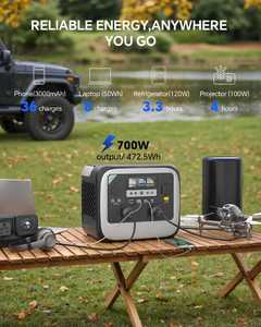 สถานีไฟฟ้าพกพา 500W 700W น้ำหนักเบา แบตเตอรี่ LFMP สำหรับใช้งานกลางแจ้งและตั้งแคมป์ - Product Image 3