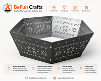Fabricant de foyers extérieurs en métal sur mesure, foyer extérieur hexagonal de 70 cm, anneau de feu en acier découpé au laser, OEM ODM pour le camping
