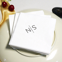 Serviettes en papier jetables personnalisées imprimées sur mesure, serviettes de cocktail monogrammées pour la décoration de table de mariage