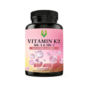 Gélules de Vitamine K2 OEM ODM 500 MCG MK-4 100 MCG MK7 pour des Os et des Artères Sains, Favorise l'Absorption du Calcium, Renforce l'Immunité et le Cœur - Product Image 1