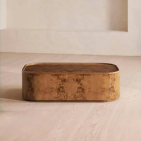 Table Basse Rétro Vintage en Bois Massif, Style Simple, Un Siège, pour Appartement, Hôtel, Villa, Salon