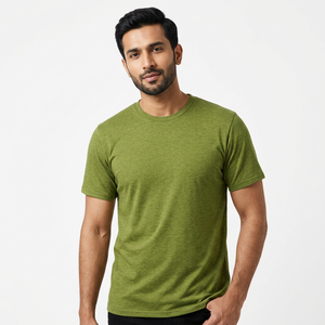 Custom Logo 500 GSM Heavyweight 100% Cotton <b>Men</b> Formal Worsted Anti Pilling Skin Friendly Soft T-shirt - Product Image 1