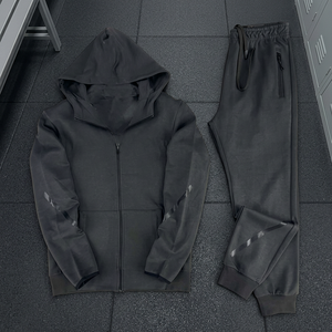 Ensemble de survêtement deux pièces léger pour homme : veste pull et pantalon de jogging, idéal pour la maternité, le printemps, la gym, le fitness et la course à pied (tissu extensible quadridirectionnel) - Product Image 2
