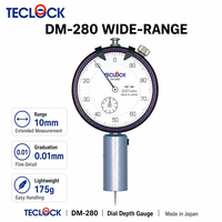 Indicateur de profondeur à aiguille Teclock DM-280, portée 10 mm, graduations métriques, jauge de mesure, précision pour pièces usinées