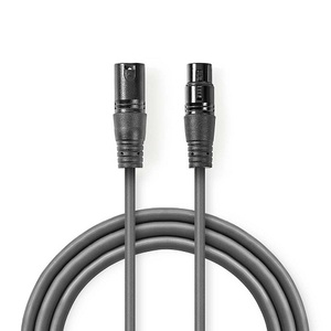 Cable de audio XLR macho a hembra de 3 pines, 0,5 m, gris - Product Image 1