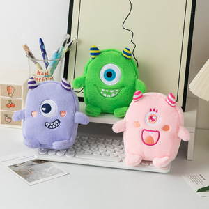 Stupido piccolo mostro di peluche portamonete per ragazze nuovo in grande occhio rossetto borsa chiusura con cerniera portafoglio con motivo animale - Product Image 2