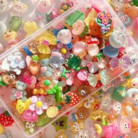 60 piezas de dijes de resina bonitos y decorativos de base plana para manualidades DIY, fundas de teléfono, álbumes de recortes, pinzas para el pelo y pendientes