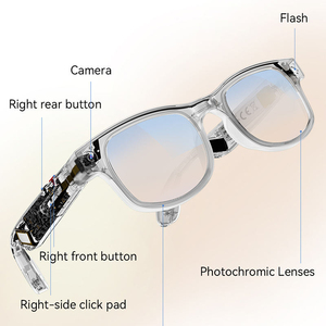 Smart Glasses 8M Pixels <b>Camera</b> 1200P Video Recording Music Calling <b>Real</b>-time Al Recognition Translation Touch Control - Product Image 2