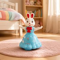 Jouet Lapin Musical Dansant Mignon en Gros, Rotation à 360 Degrés avec Lumières et Sons, Idéal Cadeau d'Anniversaire pour Tout-petits et Enfants