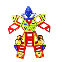 Wellbbplay - Juego de 128 Bloques de Construcción Magnéticos de Plástico para Niños