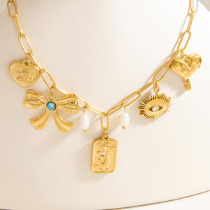 Sun Pendant <b>Necklace</b> 18K Gold Plated Stainless Steel Geometric Design Party Jewelry Clavicle Chain Fashion <b>Statement</b> Piece - Product Image 2