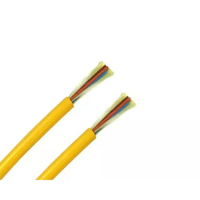 OEM 2-24 Core 2mm kabel komunikasi serat optik dalam ruangan kuning Multi Mode tahan api Gjfv Gjfh