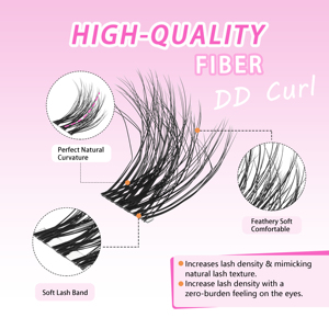 Wispy Lash Extension Clusters Diy Individual Lashes Cluster Soft Natural False Eyelashes Fluffy Mink Lash Cluster Kit - Product Image 4