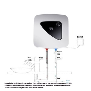 <span class=keywords><strong>Chauffe</strong></span>-<span class=keywords><strong>eau</strong></span> électrique instantané de type mini, autonome, 8L, IPx4, étanche, chauffage rapide, cuisine, maison, boîtier en plastique - Product Image 3