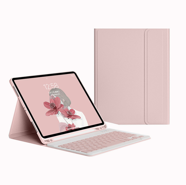 2022 Best Seller New Design Colorful Wireless Keyboard Back Cover Case With Stand Table for iPad 12.9 5Th Gen
