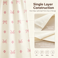 Rideau de douche en tissu polyester imperméable à imprimé petites fleurs et nœud rose mignon, rideau de salle de bain décoratif Coquette