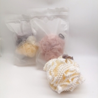 Grande bouffée de douche bain luffa en vrac boule éponge Pouf avec bulle maille corps Application boule éponge de bain