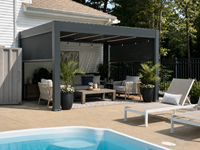 Pergola extérieure imperméable motorisée en aluminium, pergola électrique, auvent en aluminium, pavillon motorisé