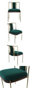 Designer Style Furniture Wholesale Stylist Fancy Color Velvet Green <strong>Dining</strong> <strong>Chairs</strong> Sets <strong>Funky</strong> Furnitures with Brand for Fren - Product Image 5