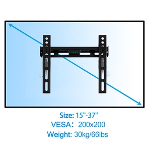 <span class=keywords><strong>Support</strong></span> <span class=keywords><strong>mural</strong></span> universel <span class=keywords><strong>fixe</strong></span> en acier pour téléviseur de 15 à 37 pouces, fabriqué en usine, best-seller, VESA 200x200, charge maximale 30 kg - Product Image 4