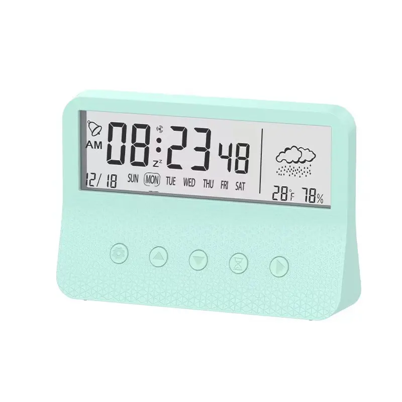 Ama zon Vente à Chaud Horloge Numérique Étudiant Enfants Réveil Intelligent Chambre Mini Horloge de Bureau avec Thermomètre Affichage de l'Humidité