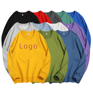 Custom Print Men's <b>Crewneck</b> Sweatshirt Cotton Polyester Pullover with 3D Puff Printing and Drop Shoulder for Spring - Product Image 1