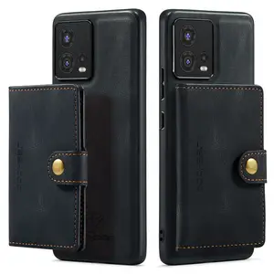 For Motorola Moto Edge 30 Fusion Back Cover S30 Pro Coque Original Jeehood J01 Retro Magnetic Wallet Holder Leather Phone Case