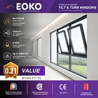 Ventanas de Vidrio Abatibles y Giratorias Insonorizadas EOKO, Marco de Aluminio con Doble Acristalamiento para Habitaciones de Hotel y Salas de Estudio, Reducción de Ruido