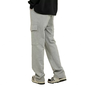 Pantalones de Moda Casual al por Mayor, 100% Algodón, Corte Recto, Ajustados, con Cordón, Múltiples Bolsillos, Pantalones Cargo, Pantalones Deportivos para Hombre - Product Image 3