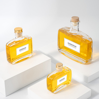 Bouteille diffuseur d'aromathérapie en verre transparent carré 100ml 200ml 500ml pour huiles essentielles et emballage de parfums