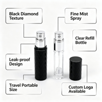 Flacon de parfum en plastique rechargeable, flacons vides pour échantillons 5 ml, flacon de parfum en plastique rechargeable avec pulvérisateur à pompe, cosmétique