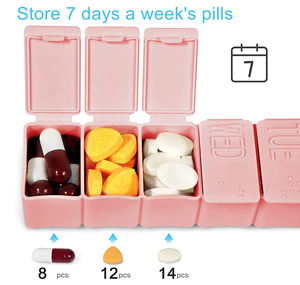 Boîte à pilules de 7 jours, conteneur de pilules hebdomadaire, petits étuis de rangement de pilules personnalisés, boîte à pilules organisateur pastel avec Braille - Product Image 2