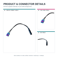 Kabel Adaptor Antena Radio Mobil Twin Fakra ke DIN Plug Tahan Air Universal OEM ODM Grosir FM AM Stereo Head Unit